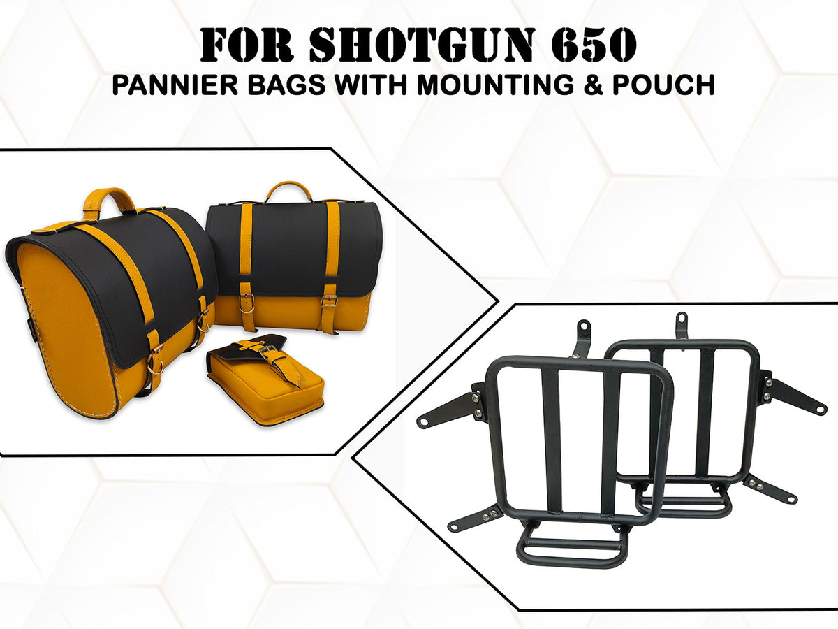 For Royal Enfield Shotgun 650 Pannier Bags With Tank Pouch & Mounting D28