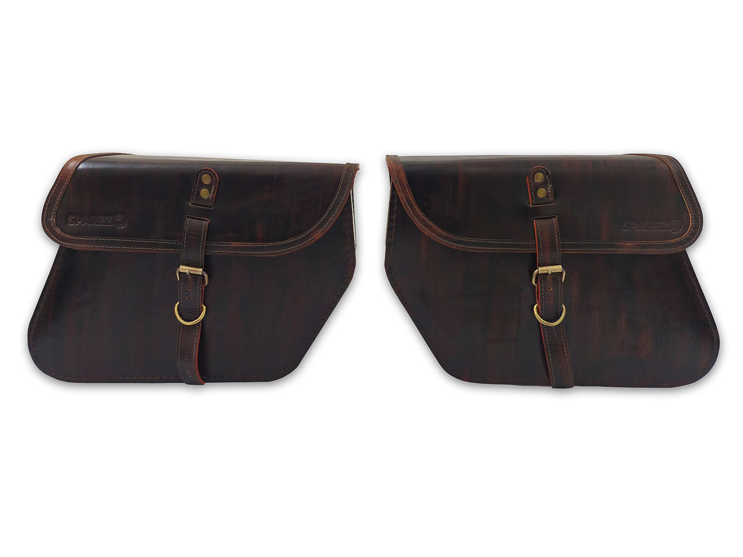 For Royal Enfield Shotgun 650 Pannier Bags Antique Brown Pair & Saddle Stay
