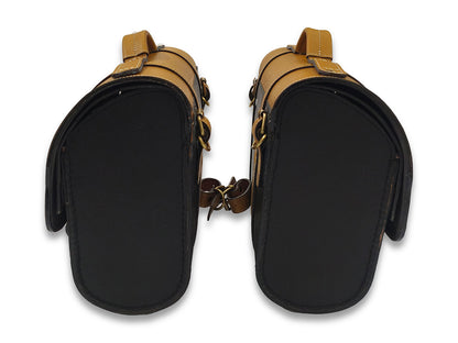 For Royal Enfield Super Meteor & Shotgun 650 Genuine Leather Pannier Bags D1