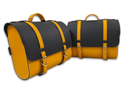 For Royal Enfield Super Meteor & Shotgun 650 Genuine Leather Pannier Bags D2