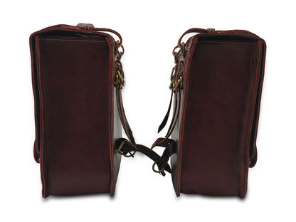For Royal Enfield Super Meteor & Shotgun 650 Genuine Leather Pannier Bags D4