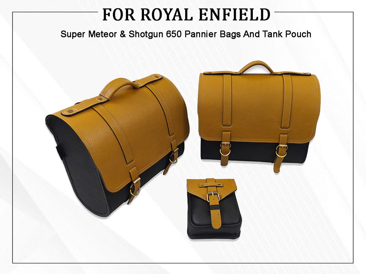 For Royal Enfield Super Meteor & Shotgun 650 Pannier Bags With And Pouch D1