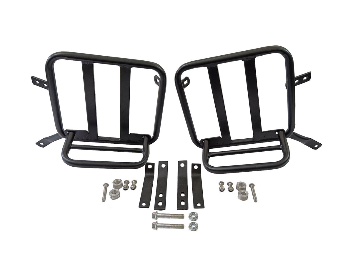 For Royal Enfield Super Meteor 650 Leather Black Color Pannier Bags & Mounting