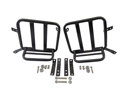 For Royal Enfield Super Meteor 650 Leather Black Color Pannier Bags & Mounting