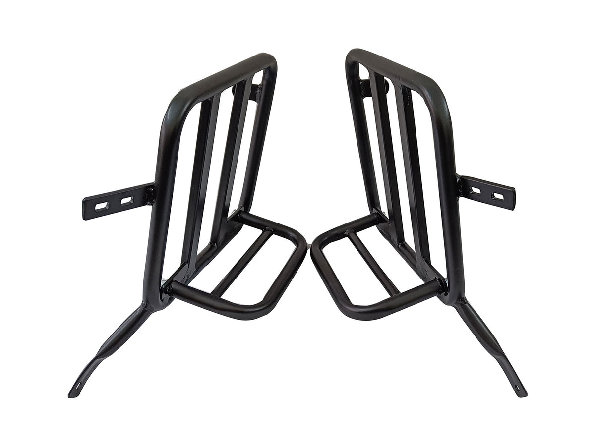 For Royal Enfield Super Meteor 650 Leather Black Color Pannier Bags & Mounting
