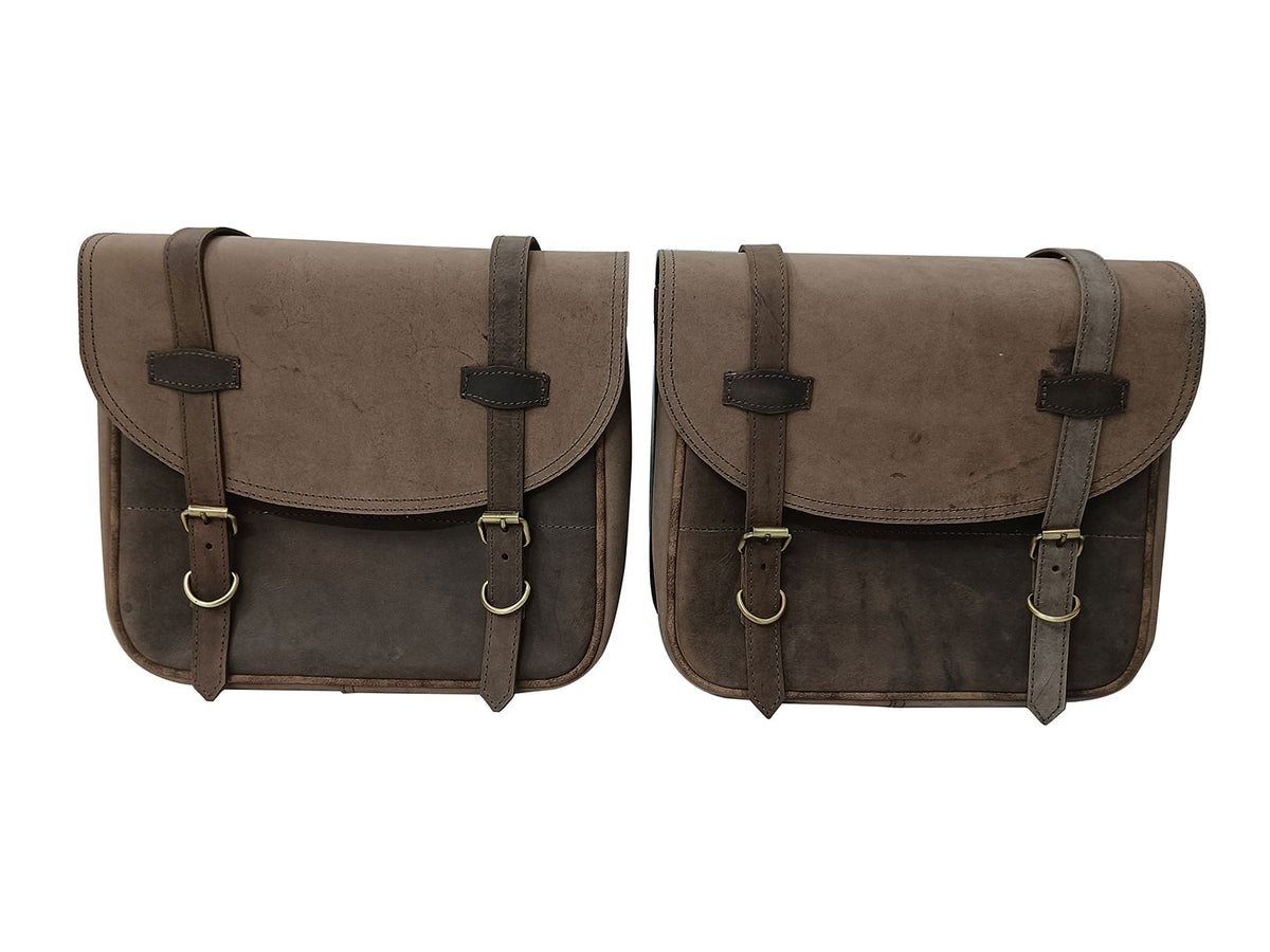 For Royal Enfield Super Meteor 650 Leather Tobacco Bags & Pannier Mounting