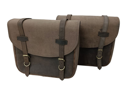 For Royal Enfield Super Meteor 650 Leather Tobacco Bags & Pannier Mounting