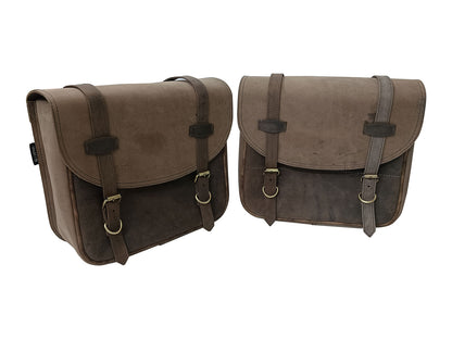 For Royal Enfield Super Meteor 650 Leather Tobacco Bags & Pannier Mounting