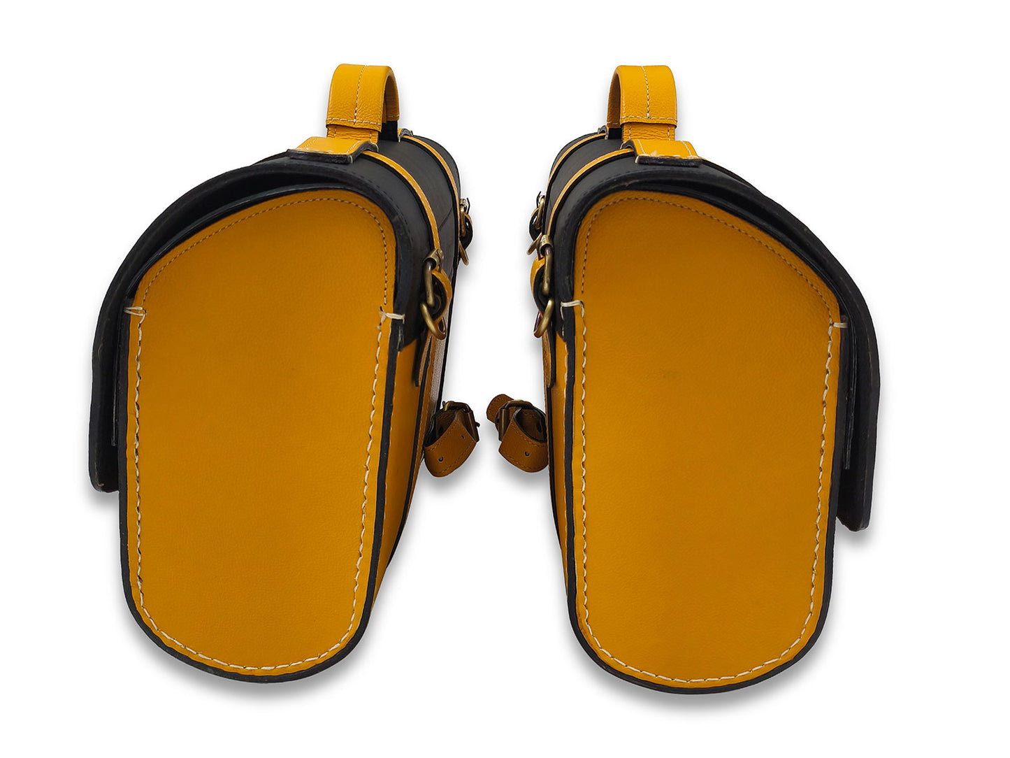 For Royal Enfield Super Meteor 650 Genuine Leather Pannier Bags & Mounting D30
