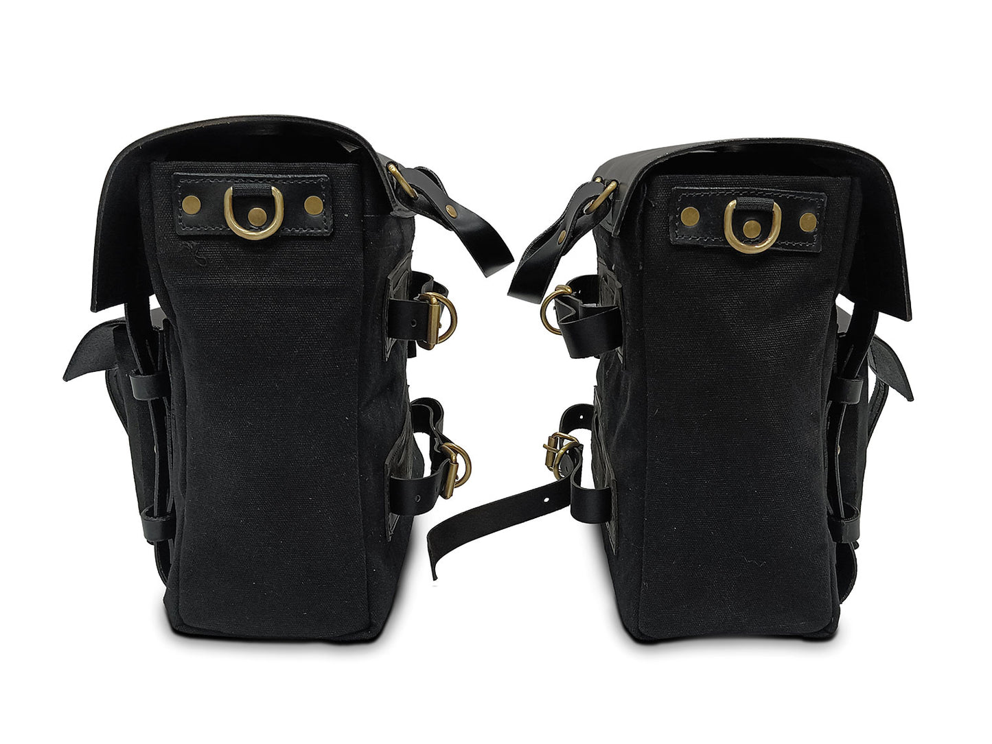 For Royal Enfield Super Meteor 650 Canvas Pannier Bags With Mounting Black