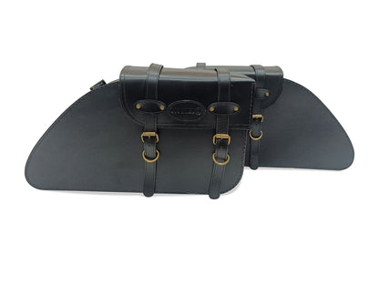 For Royal Enfield Super Meteor 650 Leather Pannier Bags with Saddle Stays