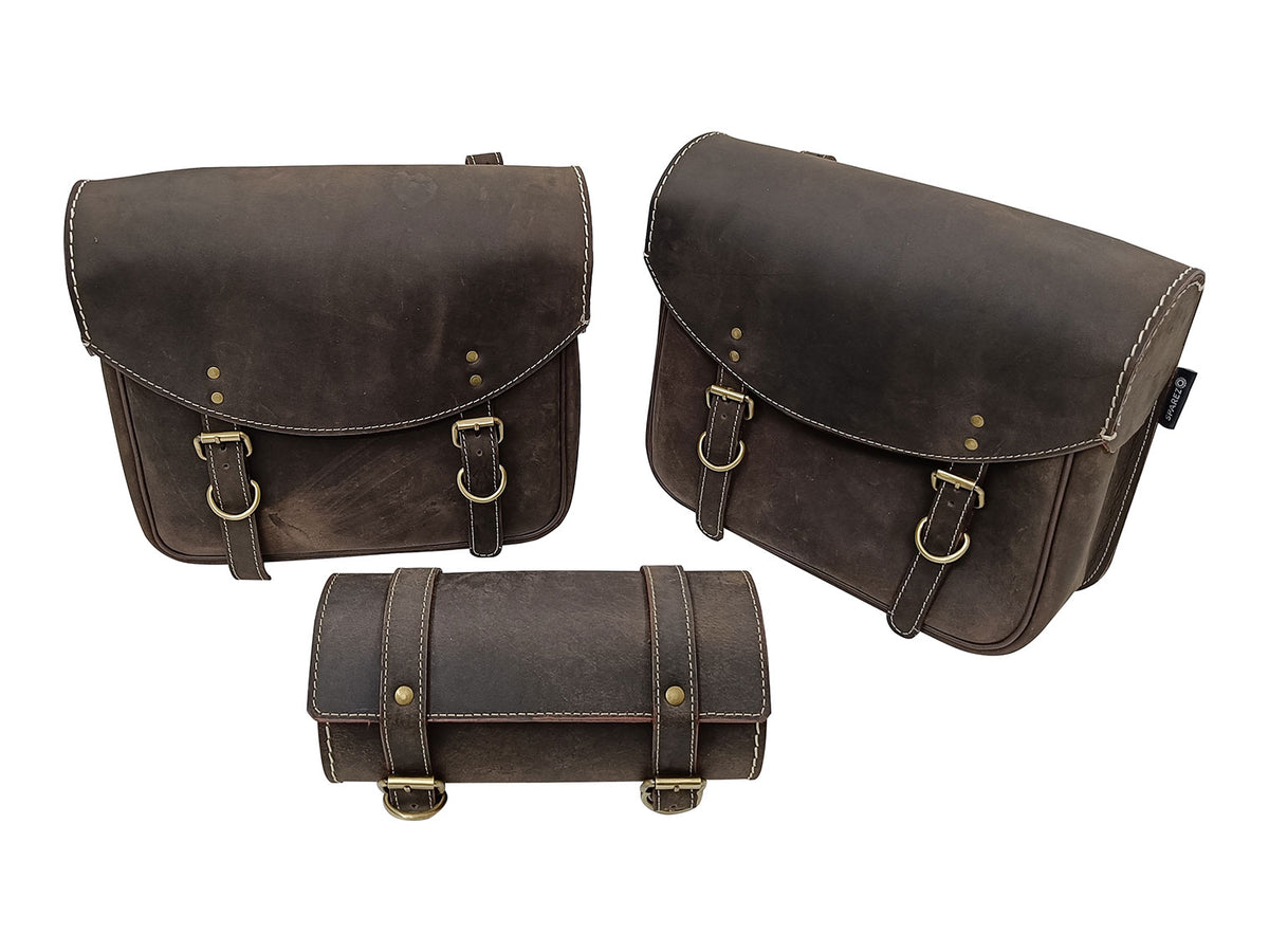 For Royal Enfield Super Meteor 650 Leather Tool Bag, Pannier Bags & Mounting