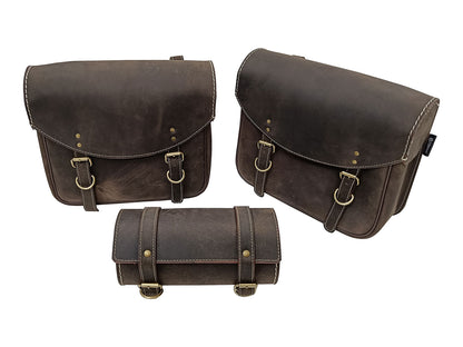 For Royal Enfield Super Meteor 650 Leather Tool Bag, Pannier Bags & Mounting