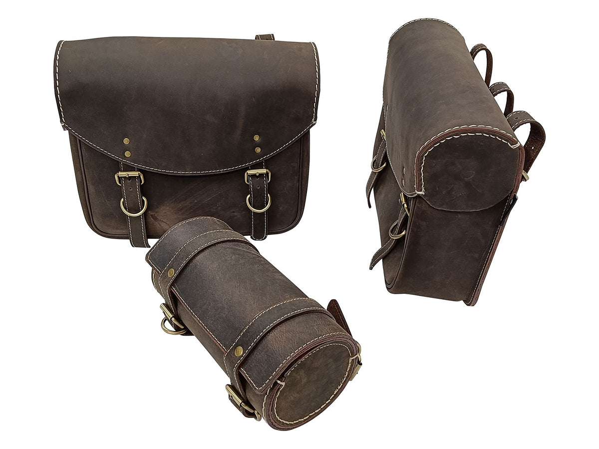For Royal Enfield Super Meteor 650 Leather Tool Bag, Pannier Bags & Mounting