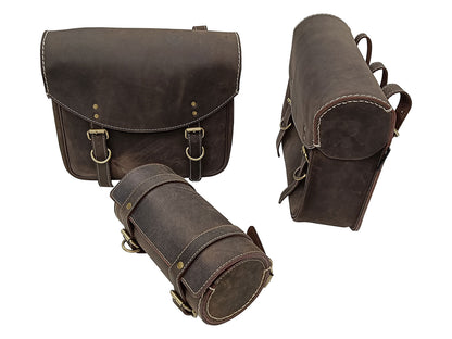 For Royal Enfield Super Meteor 650 Leather Tool Bag, Pannier Bags & Mounting