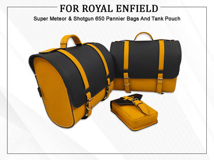 For Royal Enfield Super Meteor & Shotgun 650 Pannier Bags With And Pouch D2