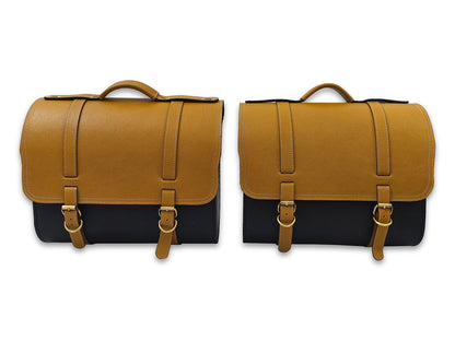 For Royal Enfield Super Meteor & Shotgun 650 Genuine Leather Pannier Bags D1