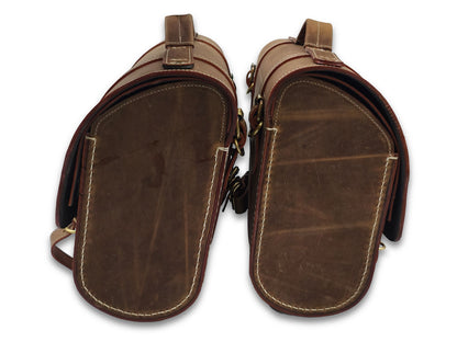 For Royal Enfield Super Meteor & Shotgun 650 Genuine Leather Pannier Bags D3