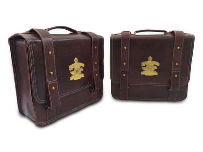 For Royal Enfield Super Meteor & Shotgun 650 Leather Pannier Bags D4