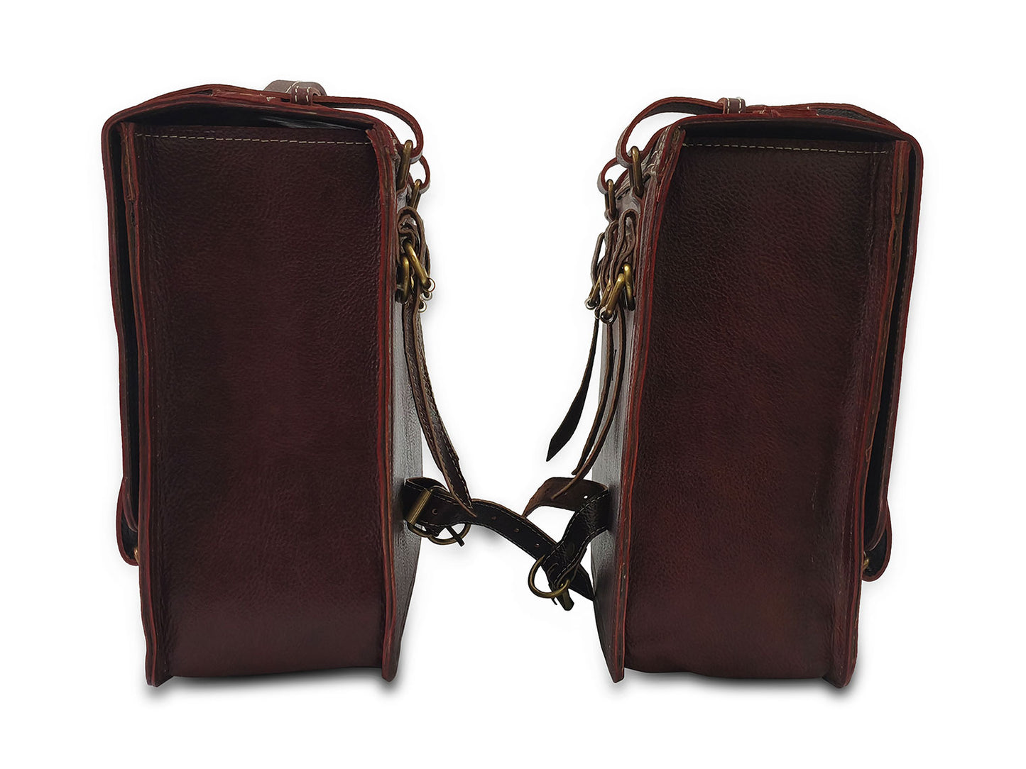 For Royal Enfield Super Meteor & Shotgun 650 Leather Pannier Bags D4