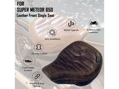For Royal Enfield Super Meteor 650 Rusty Brown Customized Touring Front Seat