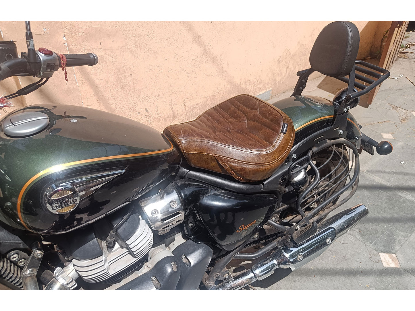 For Royal Enfield Super Meteor 650 Rusty Brown Customized Touring Front Seat
