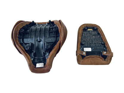 For Royal Enfield Super Meteor 650 Touring Brown Color Front & Rear Seat