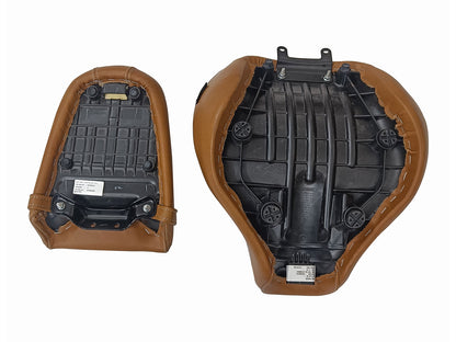 For Royal Enfield Super Meteor 650 Touring Tan Color Front & Rear Seat
