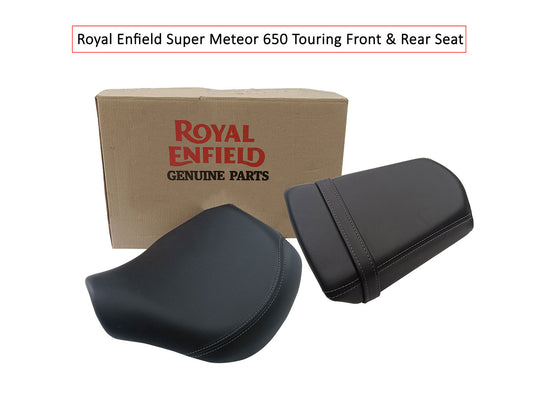 For Royal Enfield Super Meteor 650 Front & Rear Seat Black Color