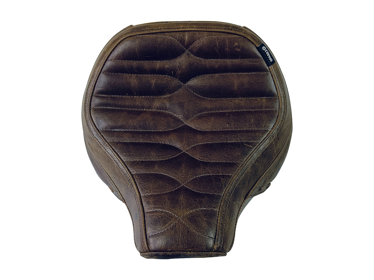 For Royal Enfield Super Meteor 650 Rusty Brown Front Seat with Tank Belt