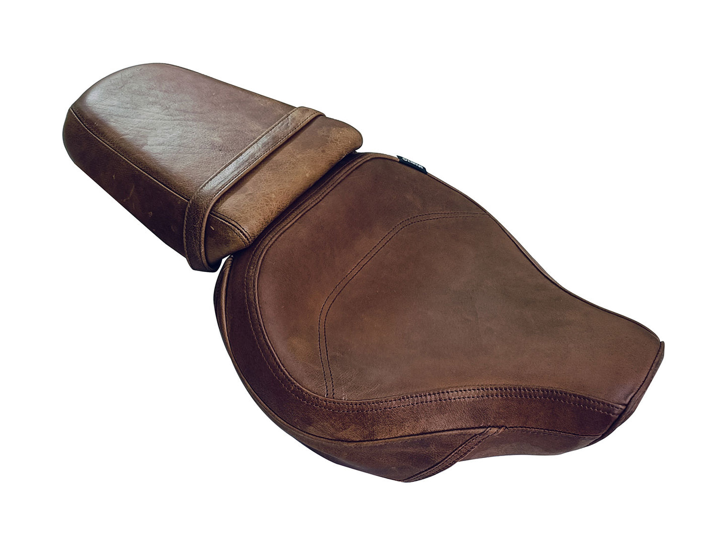 For Royal Enfield Super Meteor 650 Front & Rear Seat with Tank Belt Brown