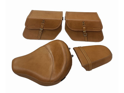 For Royal Enfield Super Meteor 650 Front & Rear Seat with Pannier Bags Pair