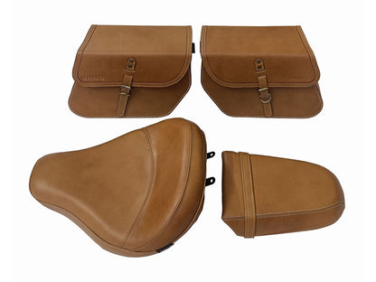 For Royal Enfield Super Meteor 650 Front & Rear Seat with Pannier Bags Pair