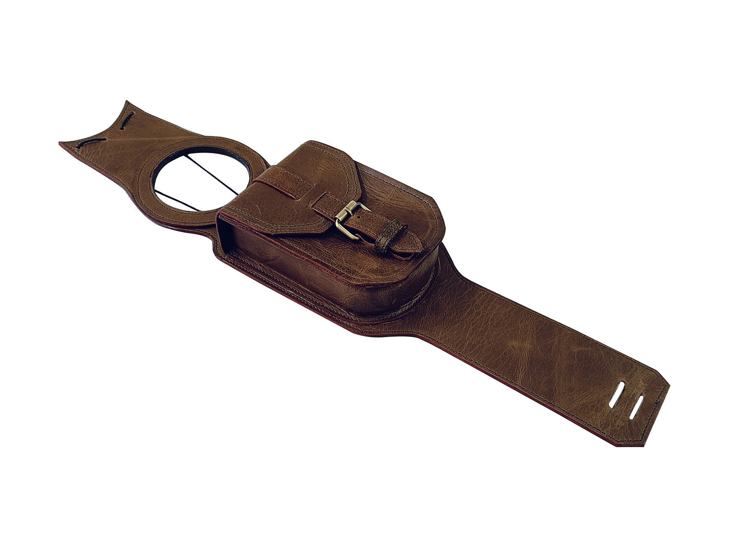 For Royal Enfield Super Meteor 650 Brown Leather Fuel Gas Tank Belt