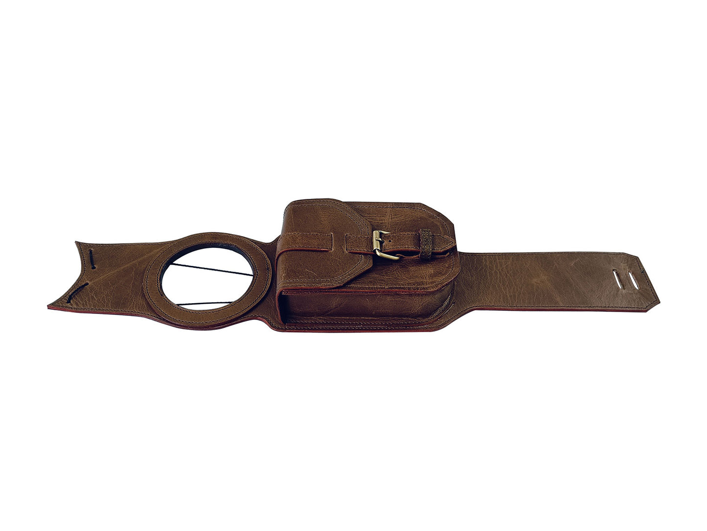 For Royal Enfield Super Meteor 650 Brown Leather Fuel Gas Tank Belt