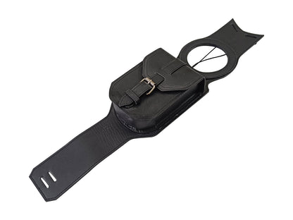 For Royal Enfield Super Meteor 650 Black Leather Fuel Gas Tank Belt