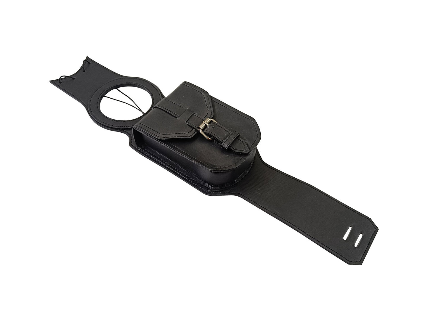 For Royal Enfield Super Meteor 650 Black Leather Fuel Gas Tank Belt
