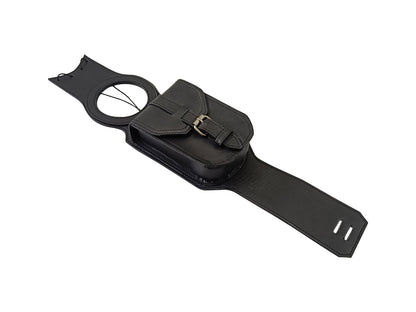 For Royal Enfield Super Meteor 650 Black Leather Fuel Gas Tank Belt