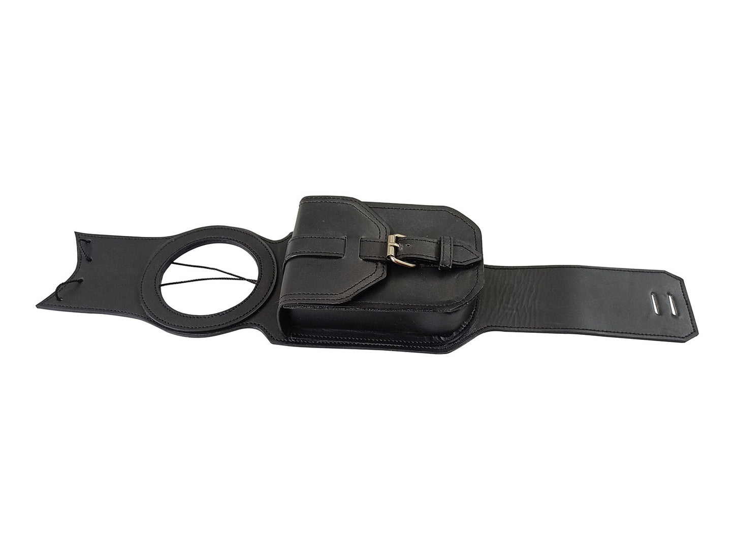 For Royal Enfield Super Meteor 650 Black Leather Fuel Gas Tank Belt