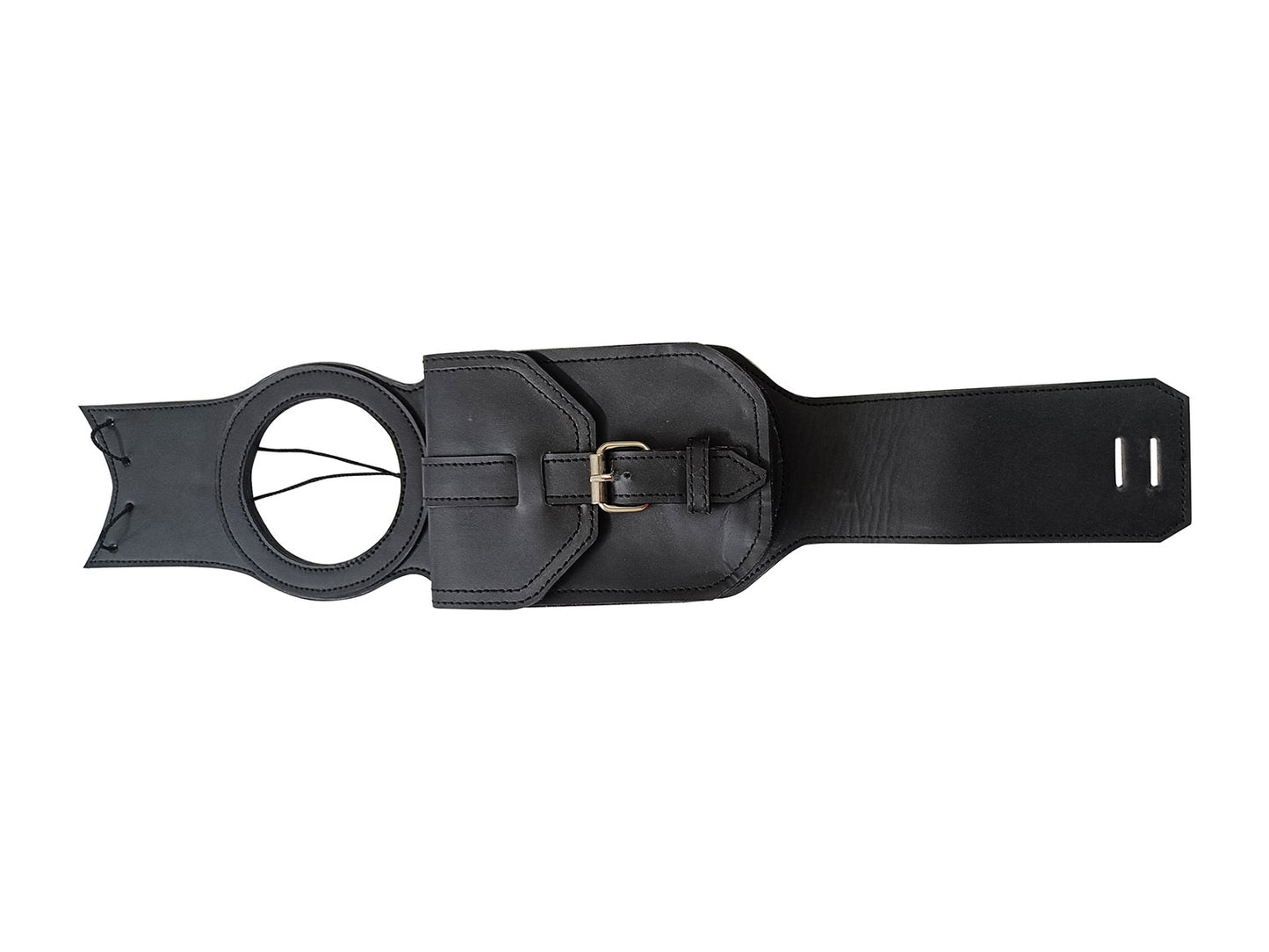 For Royal Enfield Super Meteor 650 Black Leather Fuel Gas Tank Belt