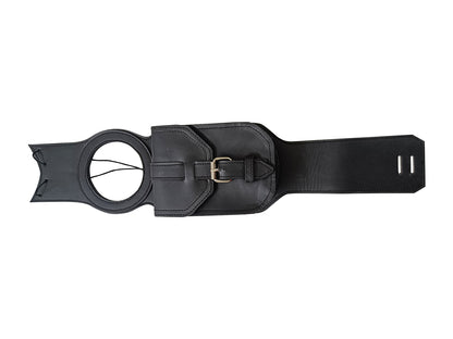 For Royal Enfield Super Meteor 650 Black Leather Fuel Gas Tank Belt