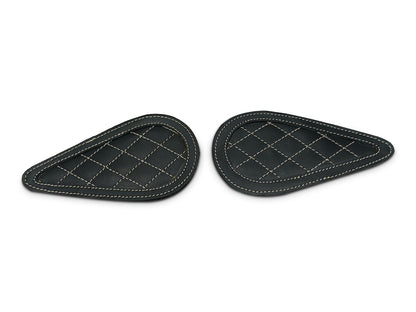 Fit For Royal Enfield Super Meteor 650 Leather Tank Knee Pad Black D1