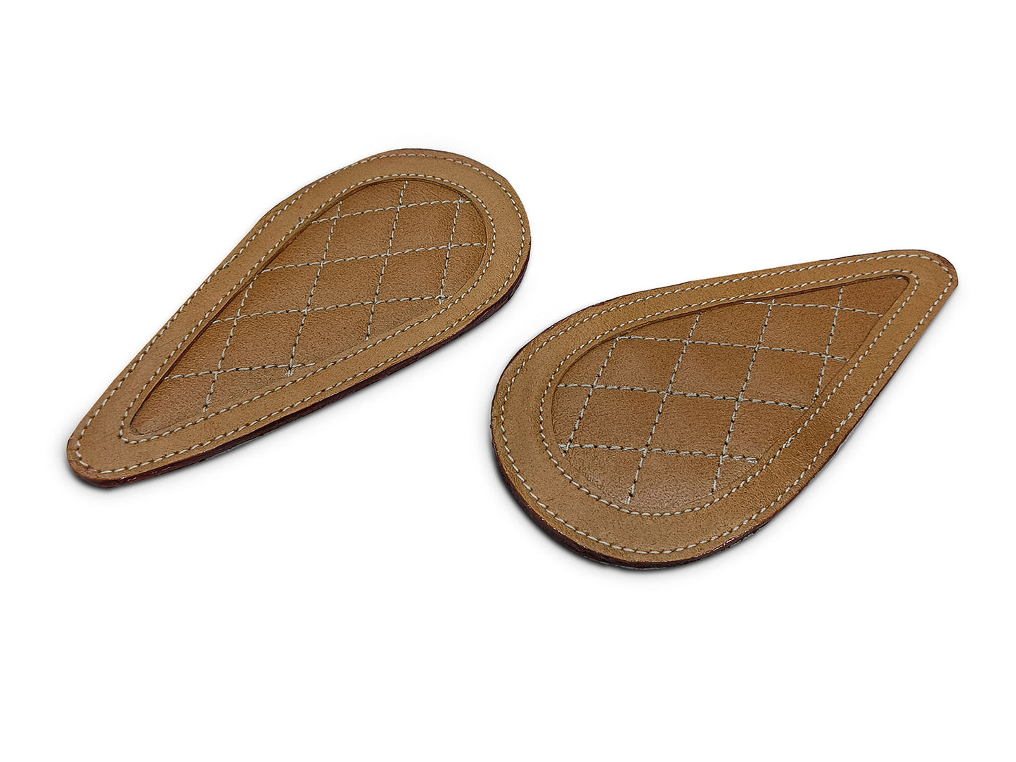 For Royal Enfield Super Meteor 650 Leather Tank Knee Pad Brown D2