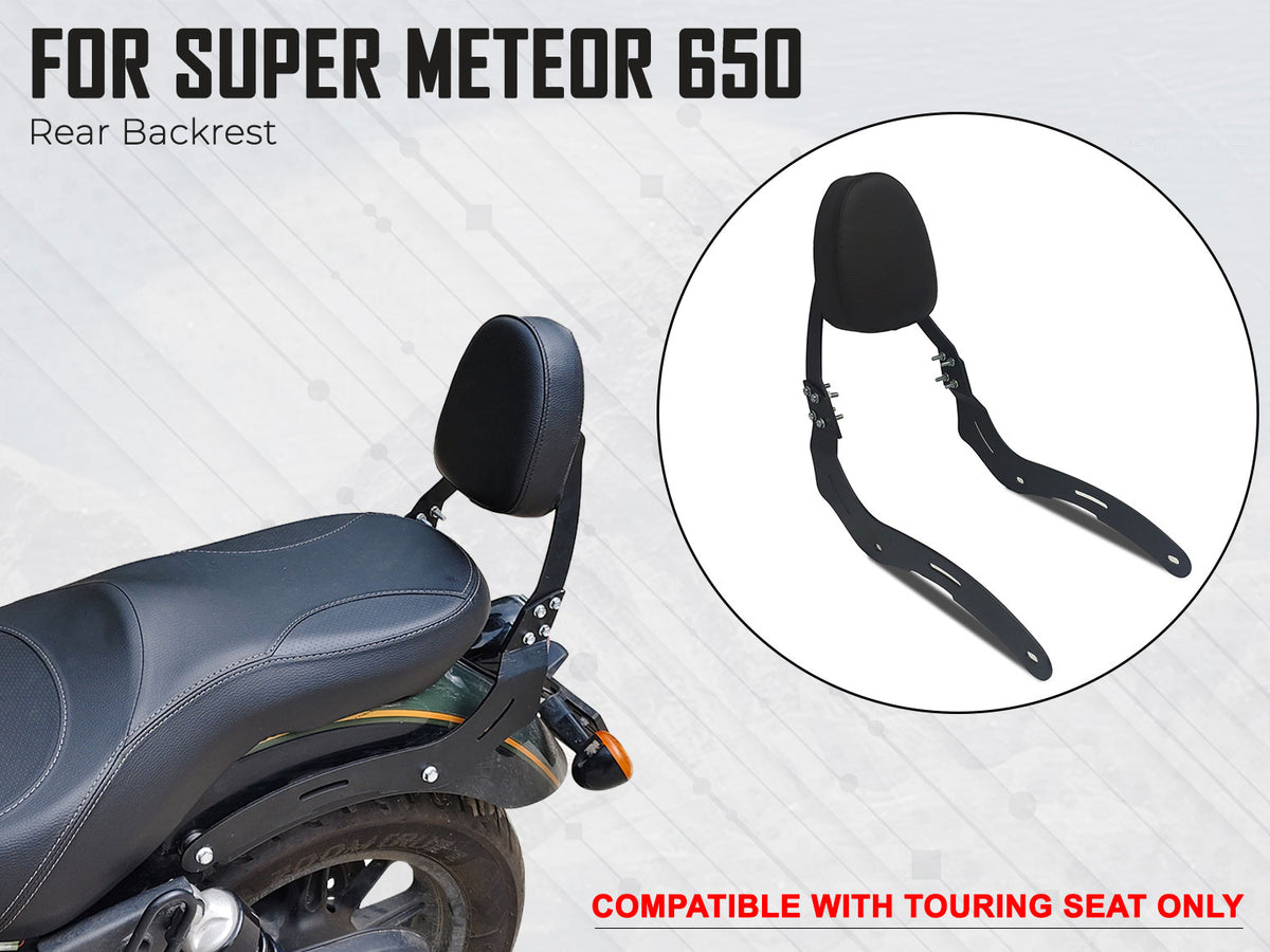 For Royal Enfield Super Meteor 650 Touring Rear Backrest Black