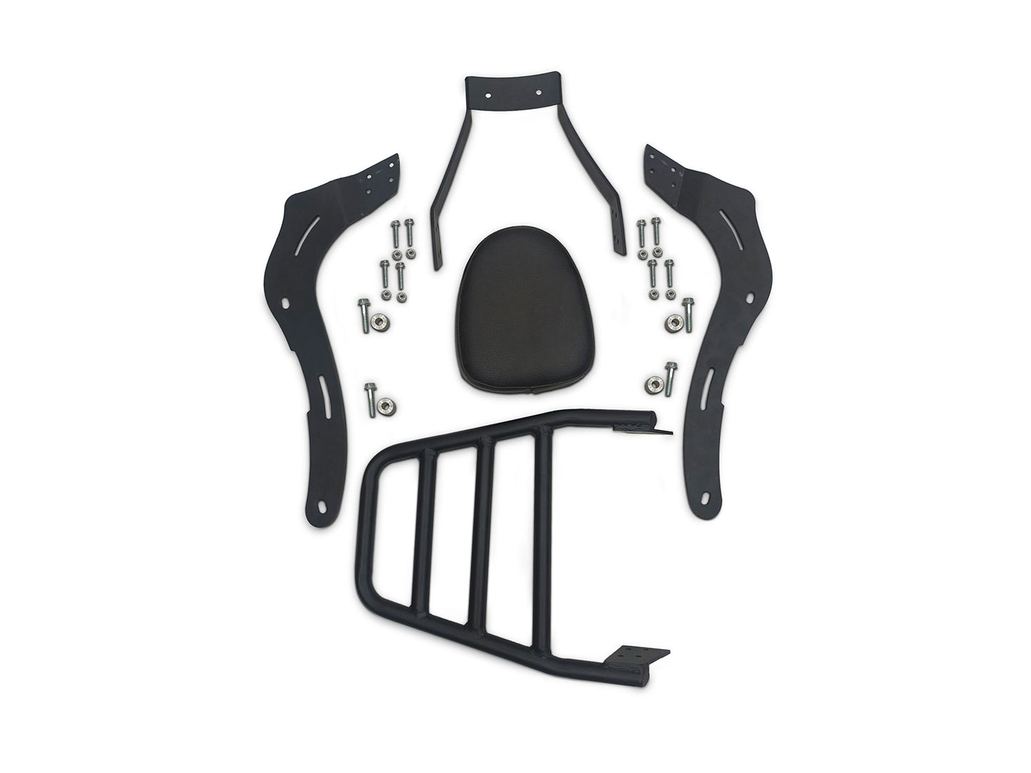 For Royal Enfield Super Meteor 650 Touring Luggage Rack With Backrest Black D1