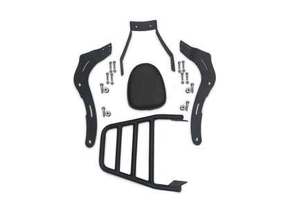 For Royal Enfield Super Meteor 650 Touring Luggage Rack With Backrest Black D1
