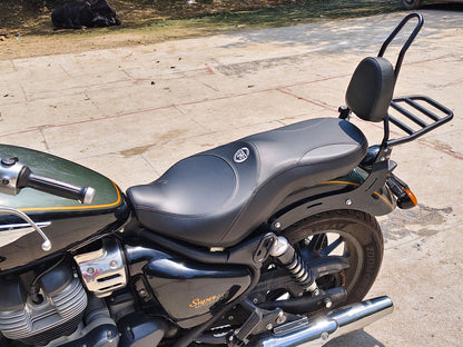 For Royal Enfield Super Meteor 650 Touring Luggage Rack With Backrest Black D2
