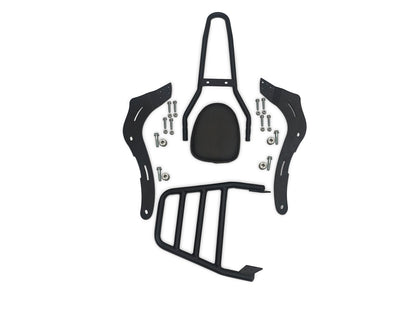 For Royal Enfield Super Meteor 650 Touring Luggage Rack With Backrest Black D2
