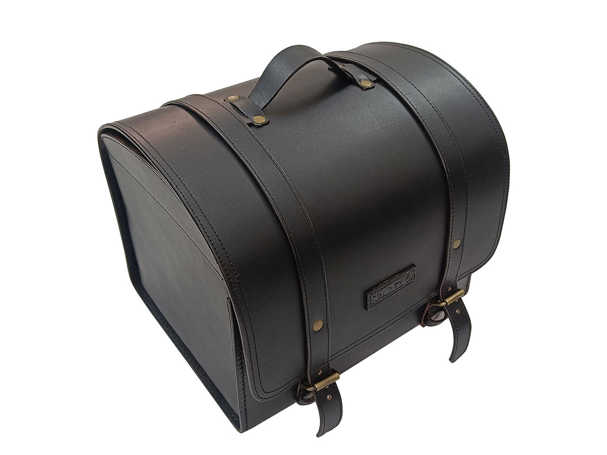 For Royal Enfield Super Meteor 650 Top Luggage Leather Bag With Sissy Bar