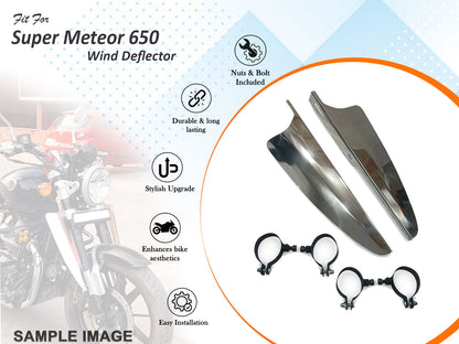 Fit For Royal Enfield Super Meteor 650 Stainless Steel Wind Deflector Pair